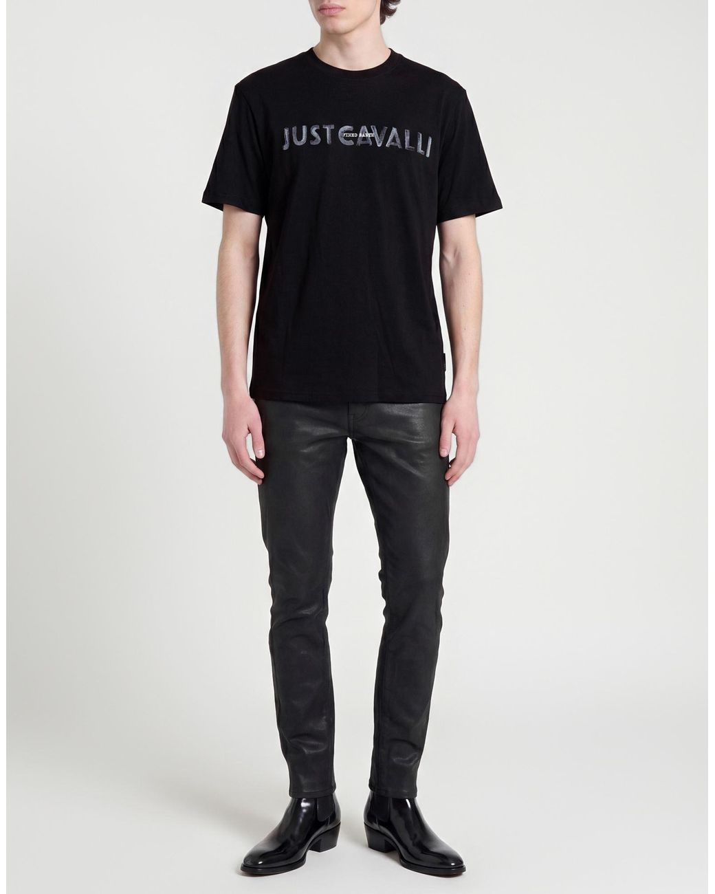 Just Cavalli Black T-Shirt Cotton for men