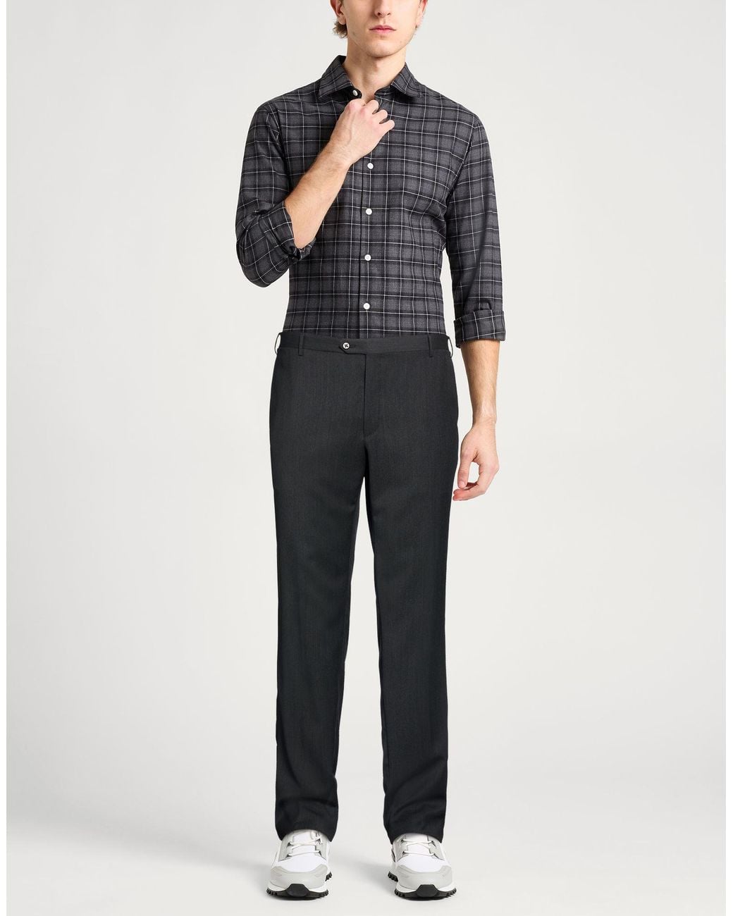 Corneliani Black Pants Virgin Wool for men