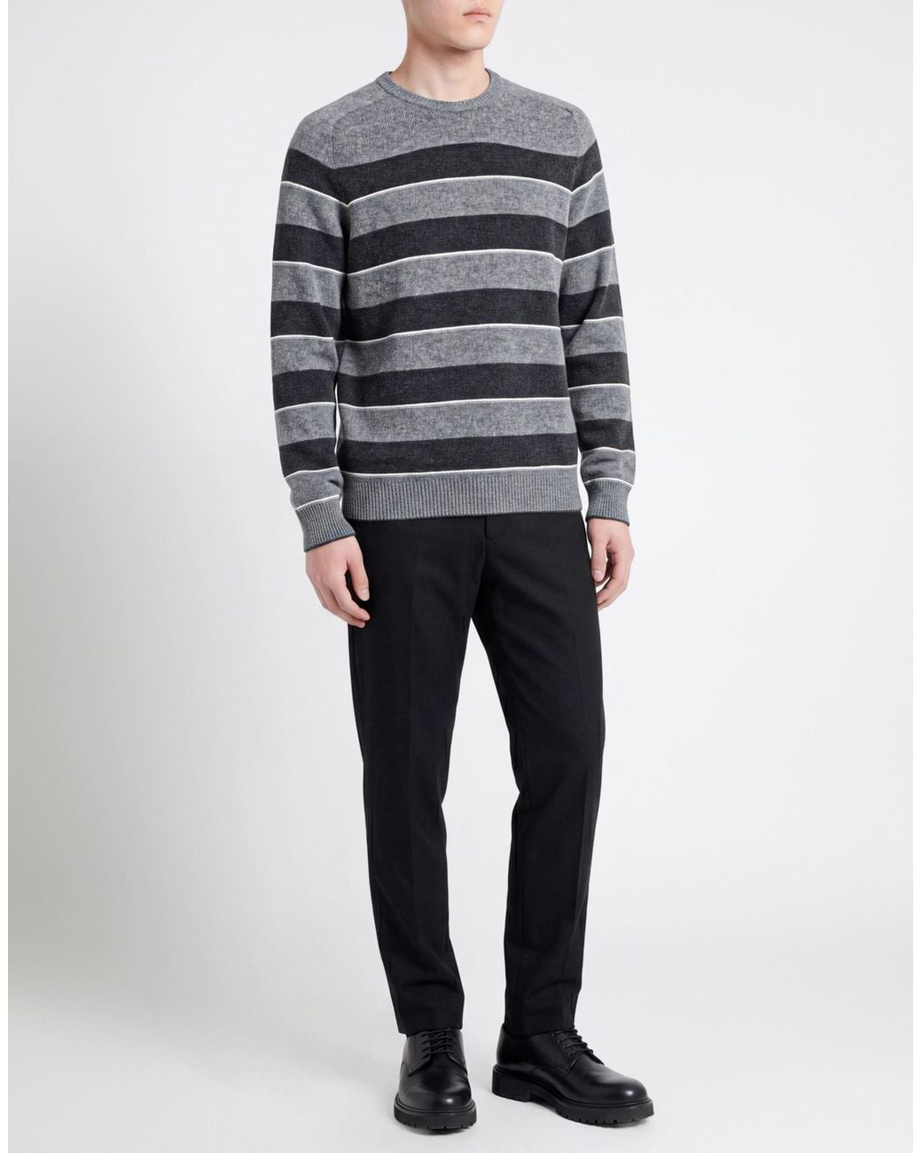 Roberto Collina Gray Sweater Wool, Cashmere, Cotton, Nylon for men