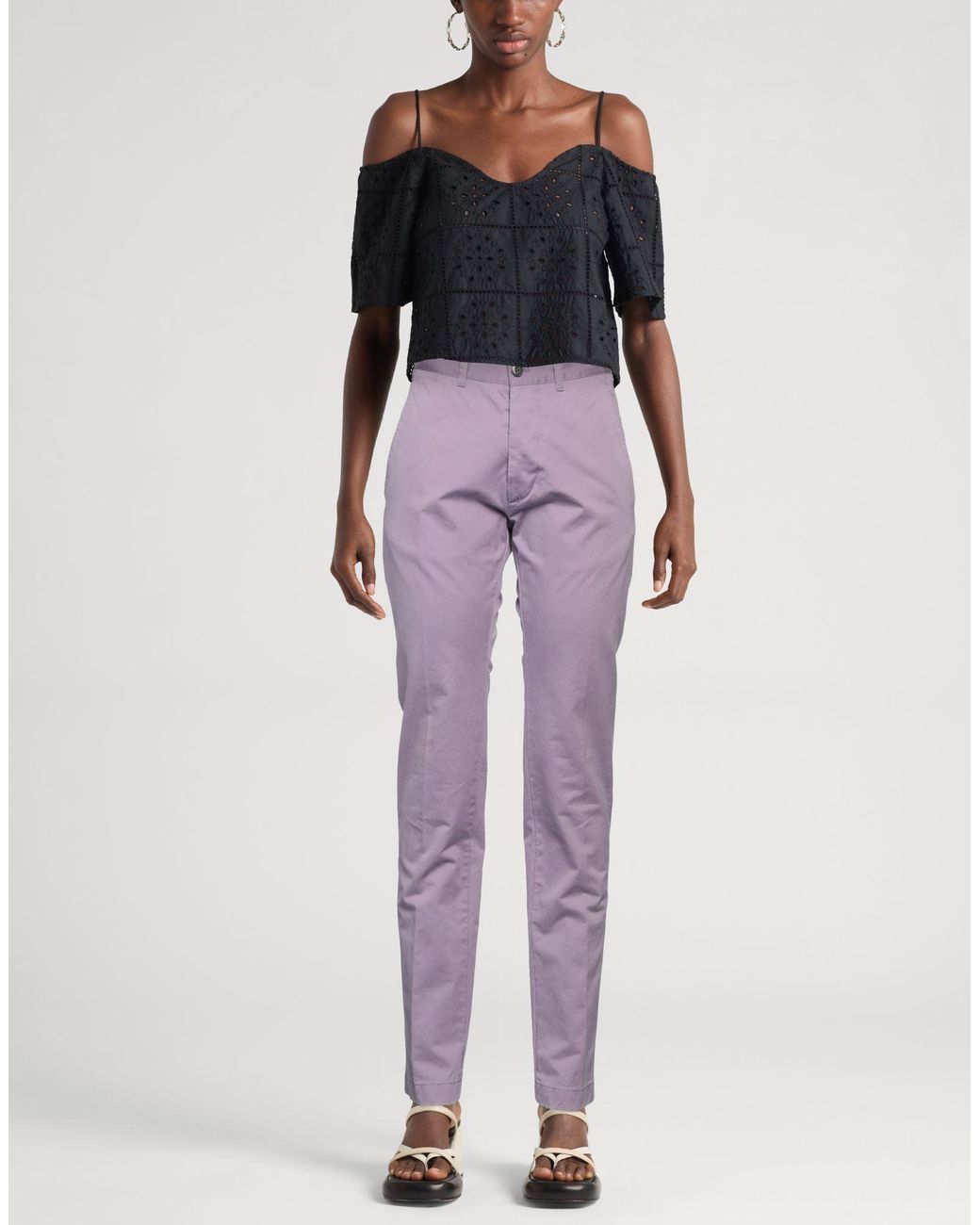 Grifoni Purple Pants Cotton