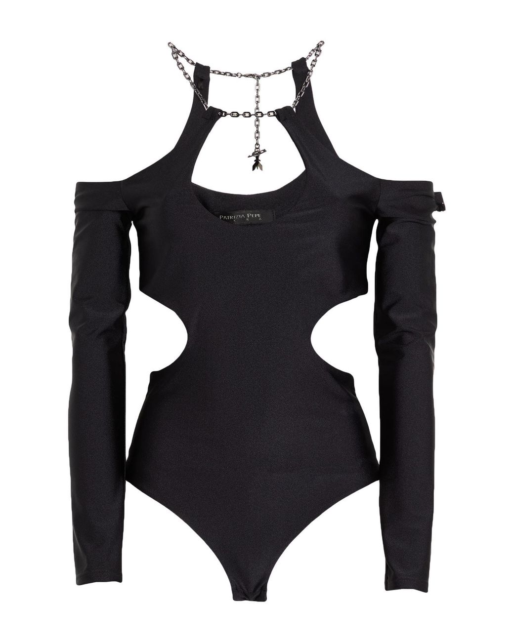 Patrizia Pepe Black Bodysuit Polyamide, Elastane