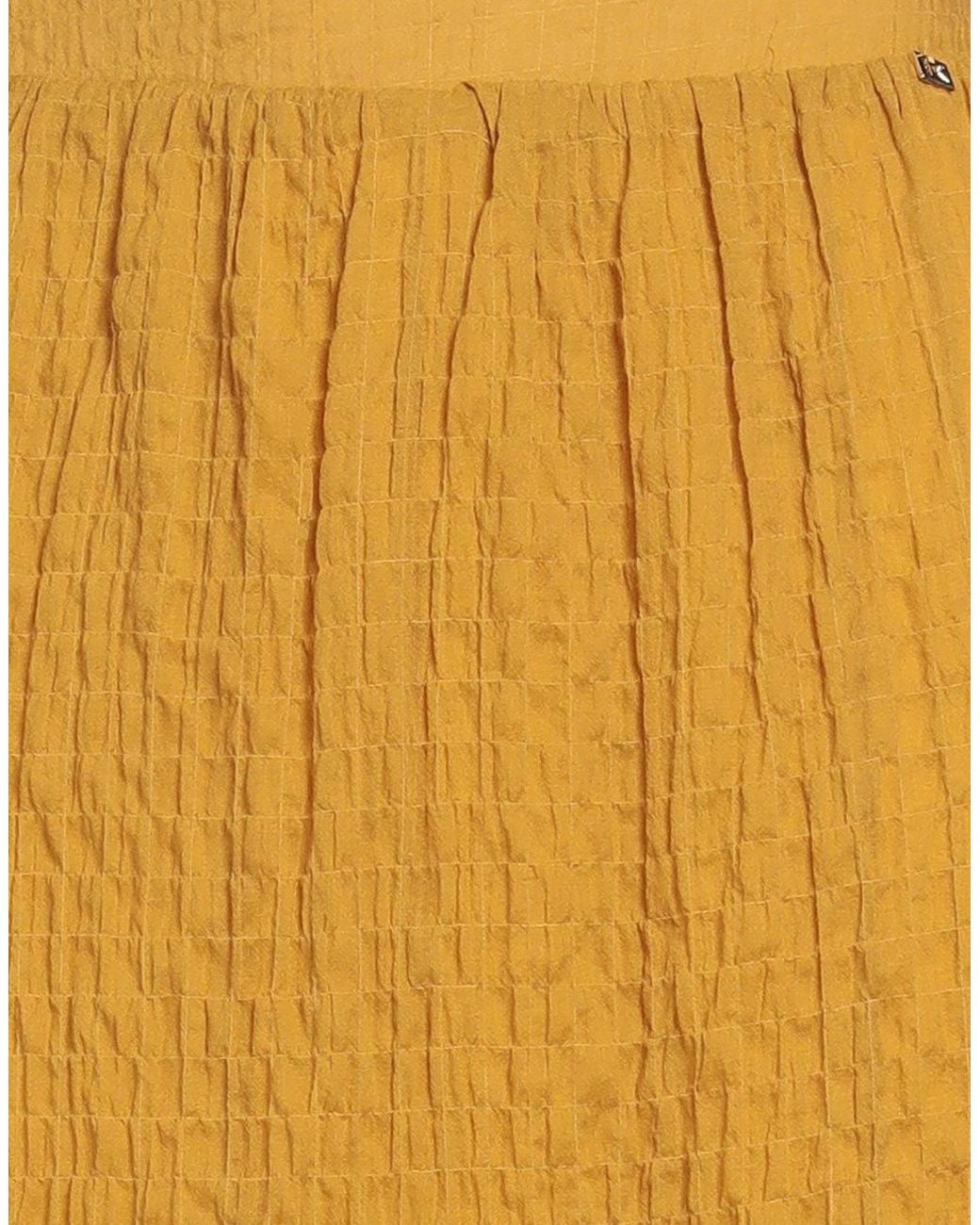 Kocca Yellow Midi Skirt Cotton, Elastane