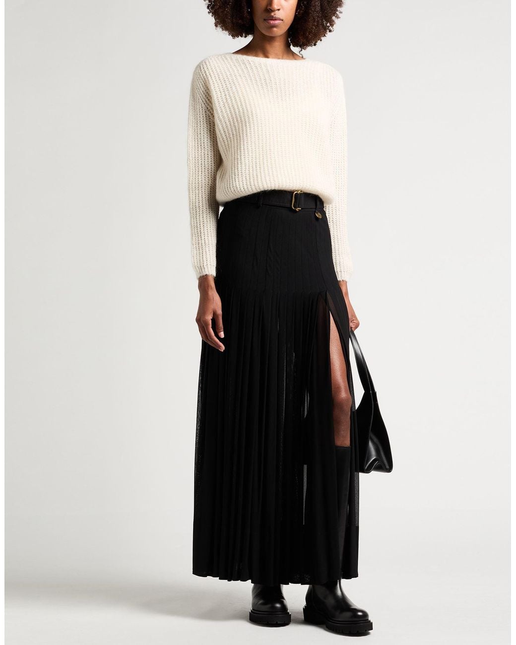 Burberry Black Maxi Skirt Cotton, Polyamide