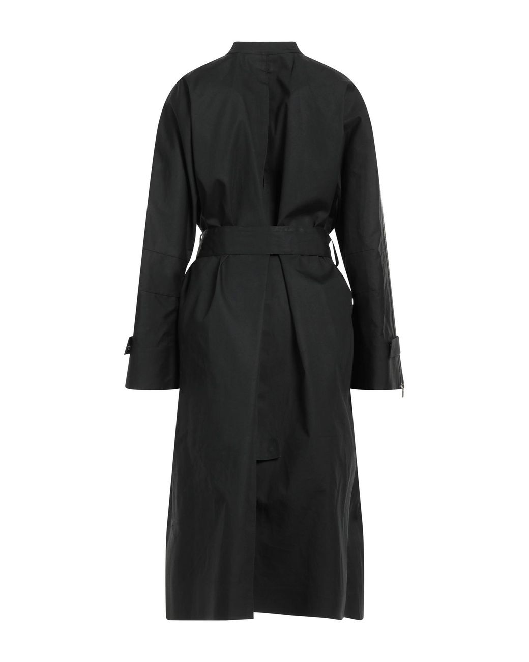 Ferragamo Black Overcoat & Trench Coat Cotton, Polyurethane, Polyamide