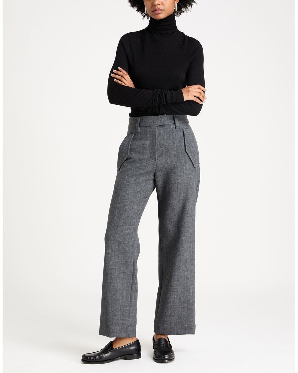 Brunello Cucinelli Gray Pants Polyester, Wool, Elastane