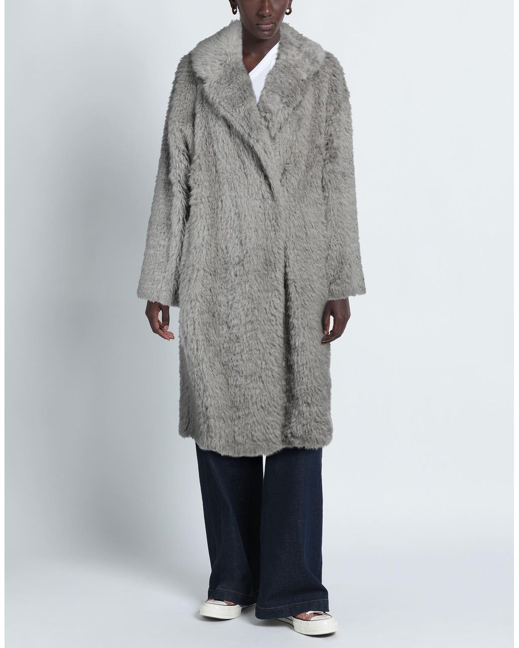 Stand Studio Gray Shearling & Teddy