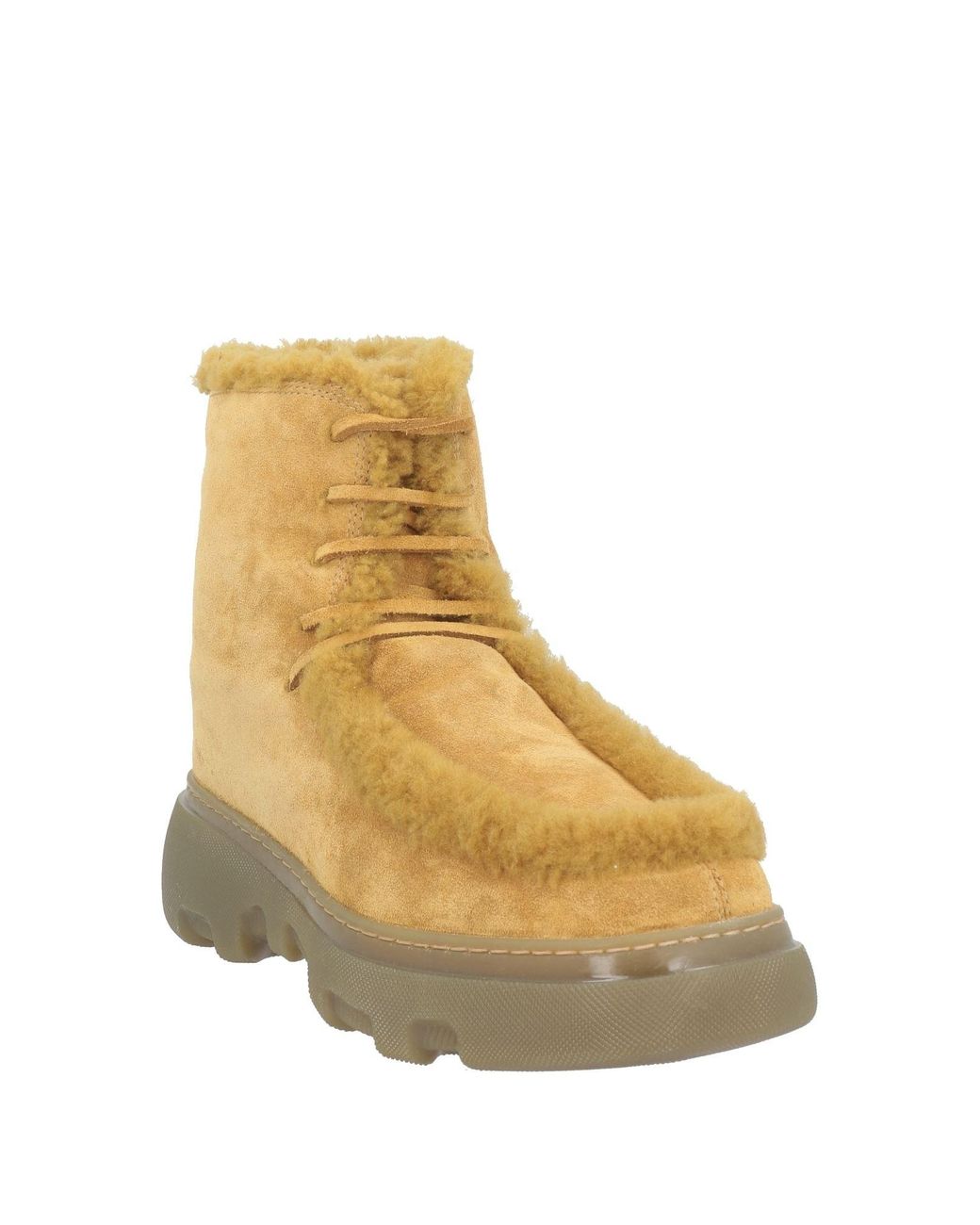Burberry Natural Camel Ankle Boots Leather
