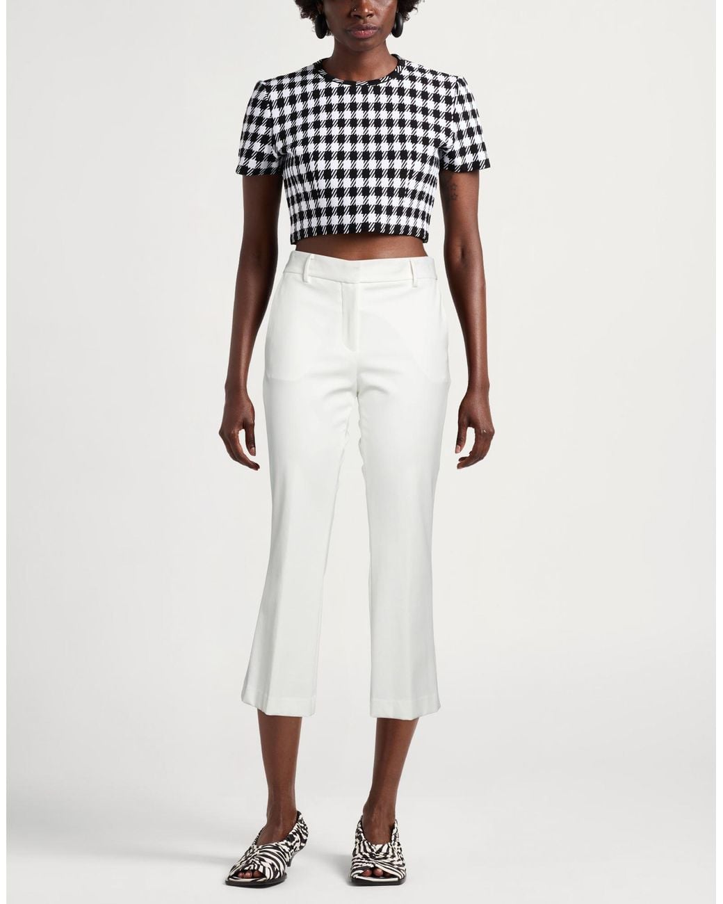 EMMA & GAIA White Pants Cotton, Polyamide, Elastane