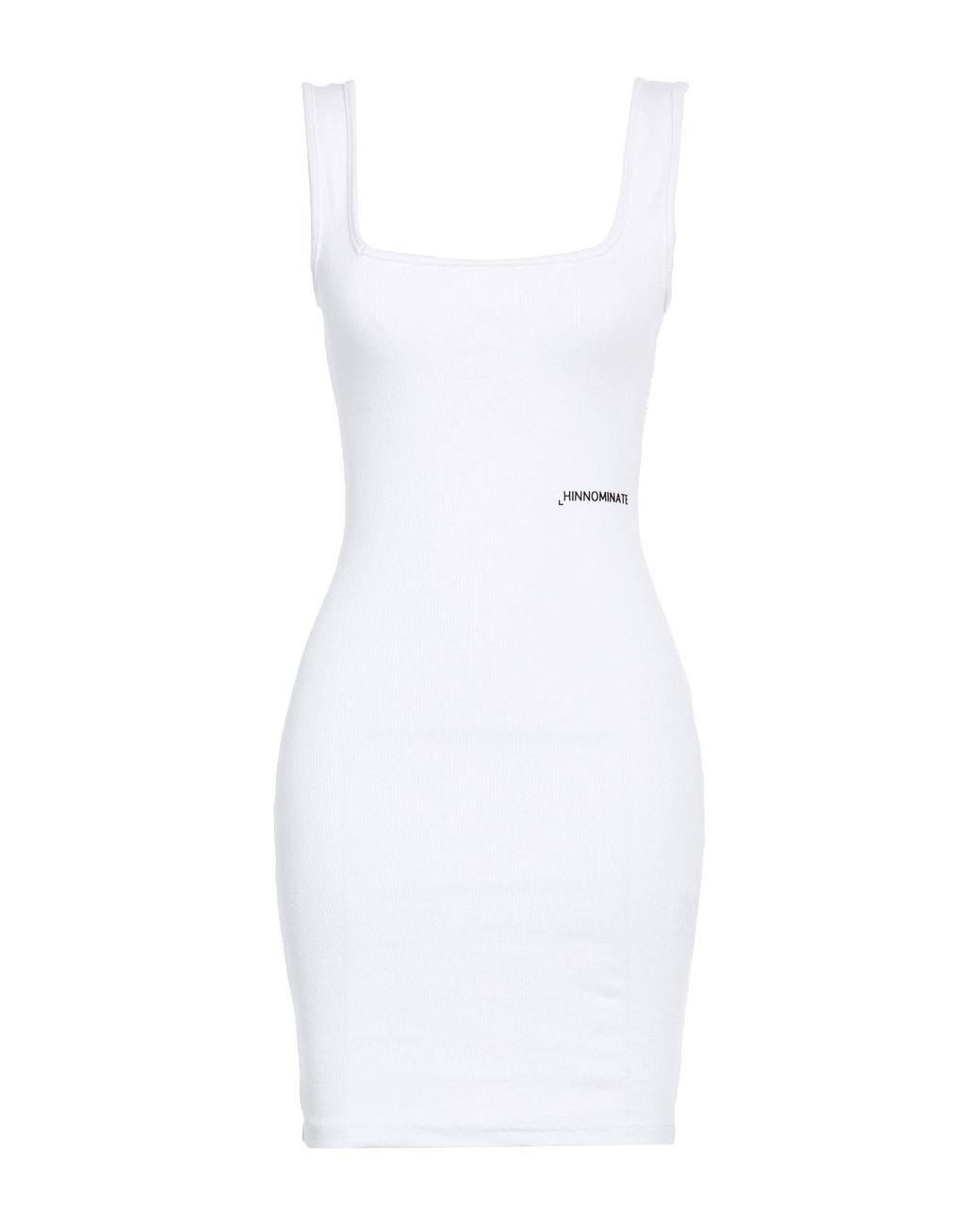 hinnominate White Mini Dress Cotton, Elastane
