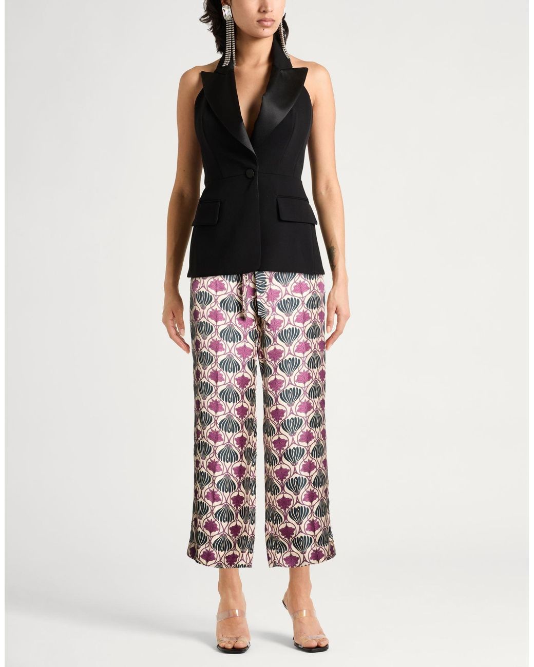 Max Mara Multicolor Pants Silk