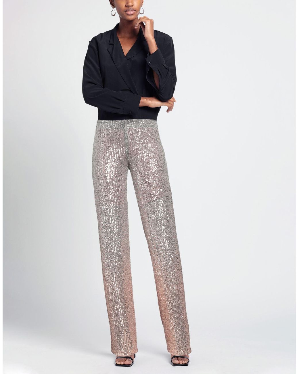 LE SARTE DEL SOLE Gray Pants Polyester, Elastane