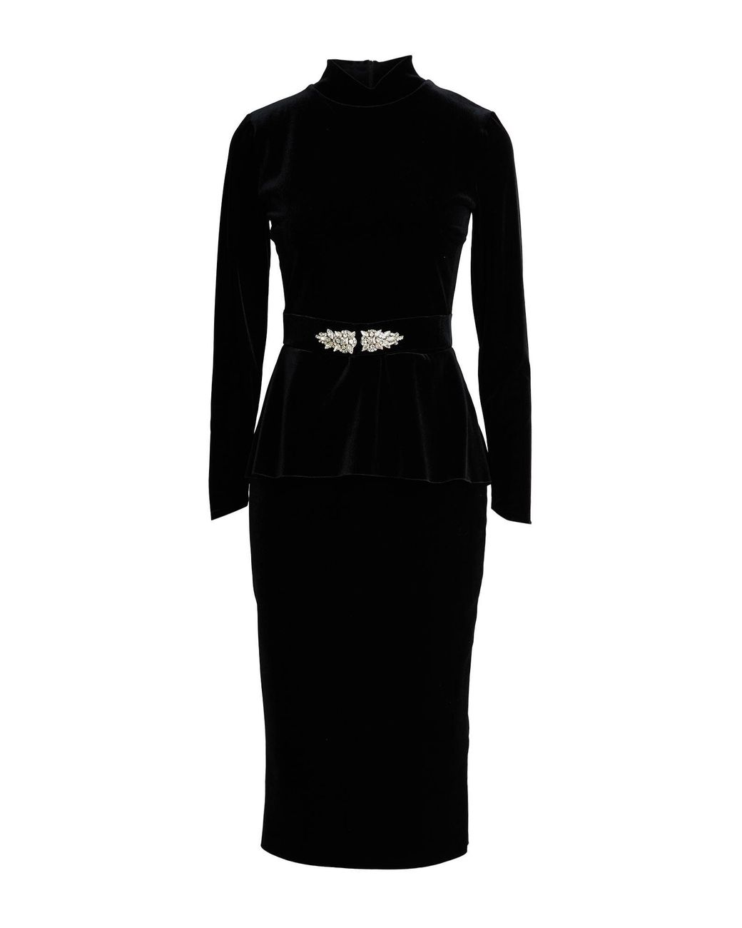 La Petite Robe Di Chiara Boni Black Midi Dress Polyester, Polyamide, Elastane