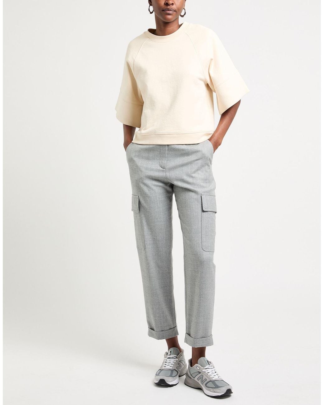 Eleventy Gray Light Pants Wool, Polyamide, Metallic Fiber