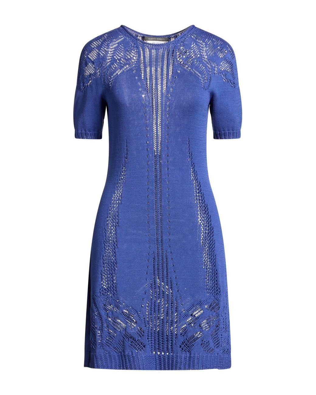 Alberta Ferretti Blue Mini Dress Cotton