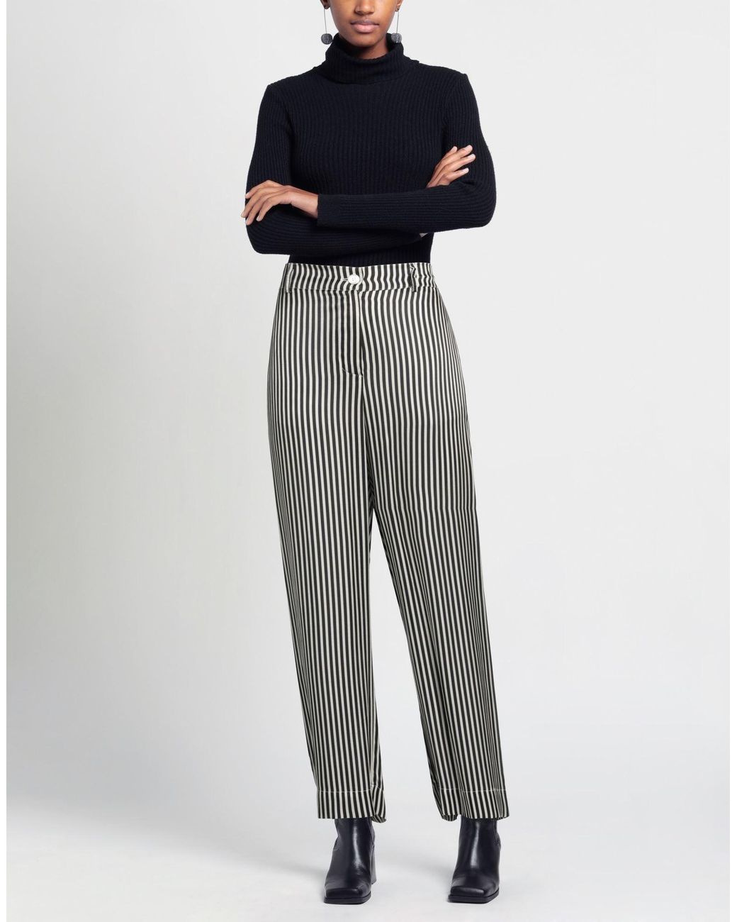 Shirtaporter Gray Pants Viscose, Silk