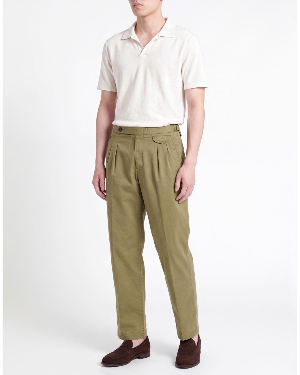 Zanone Green Pants Cotton, Elastane for men