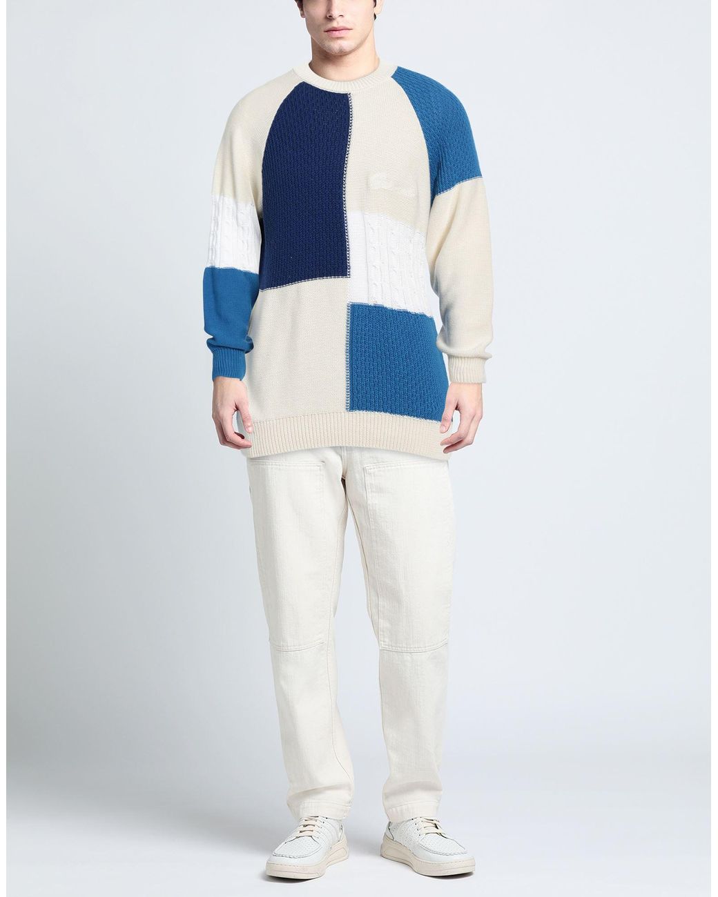 GARMENT WORKSHOP Blue Cream Sweater Cotton for men