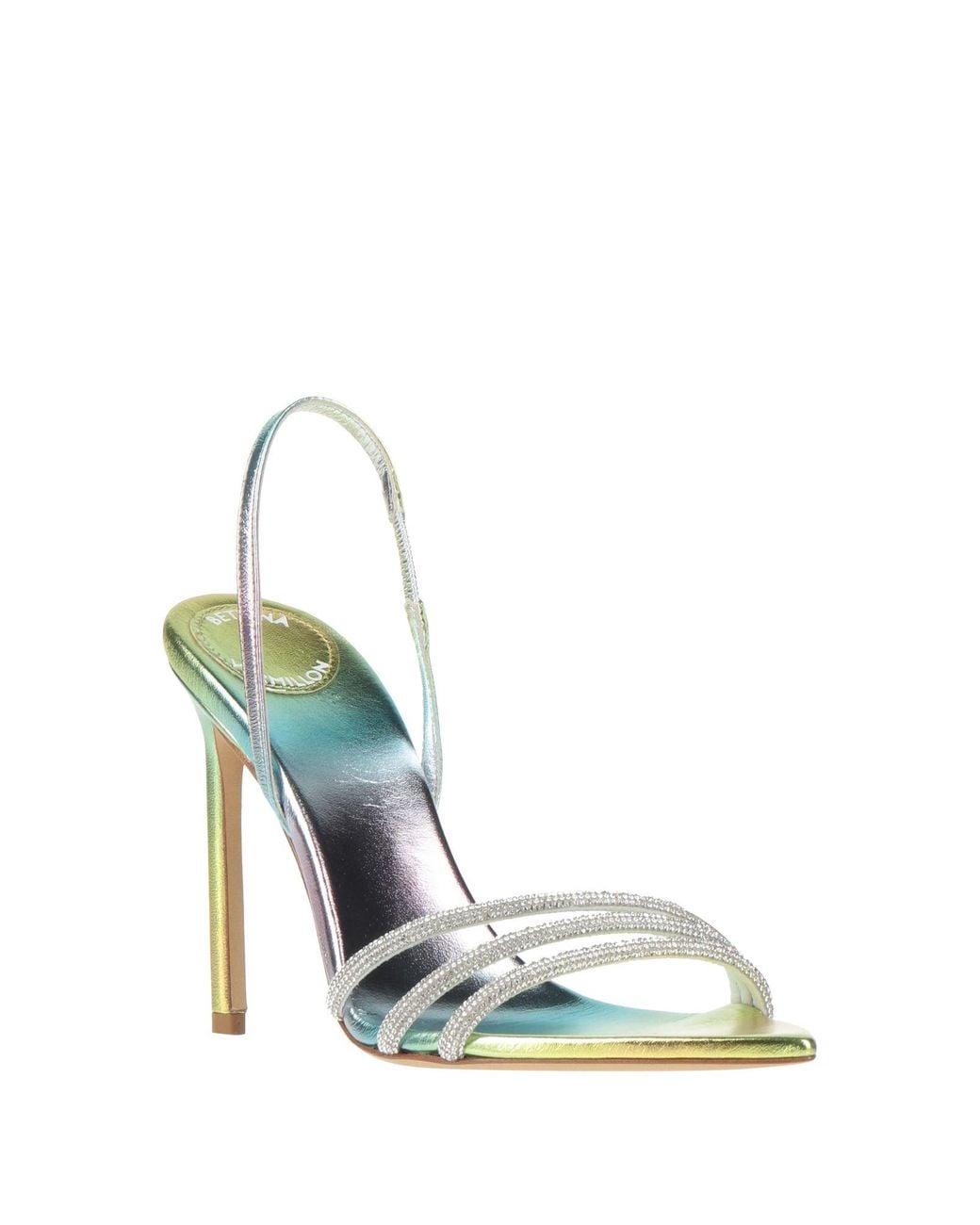 Bettina Vermillon Metallic Sandals Leather, Textile Fibers