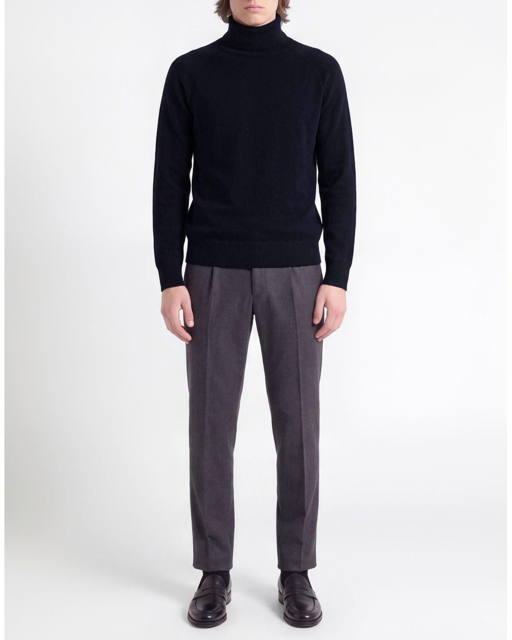 Oliver Lattughi Blue Turtleneck Cashmere for men