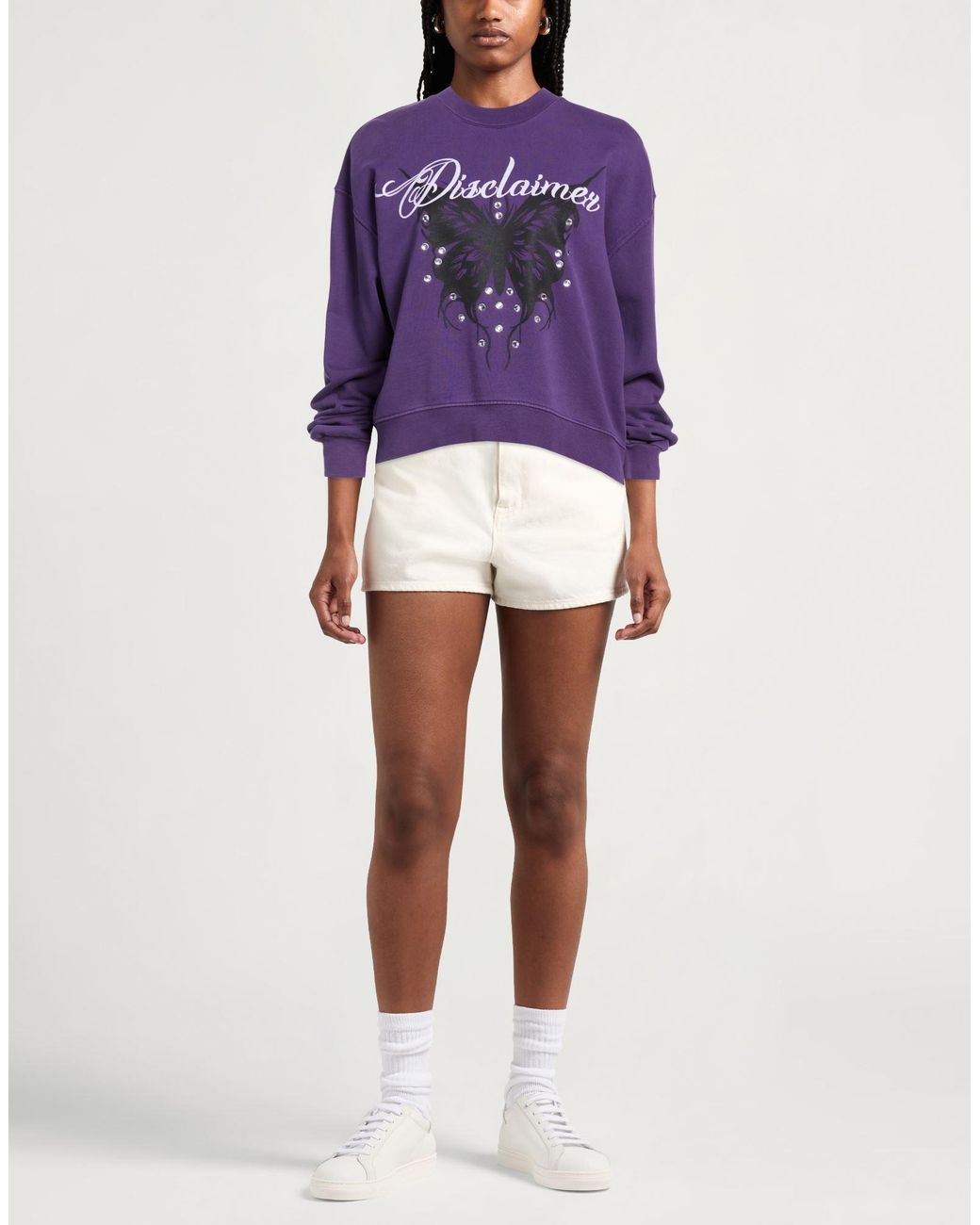 DISCLAIMER Purple Sweatshirt Cotton