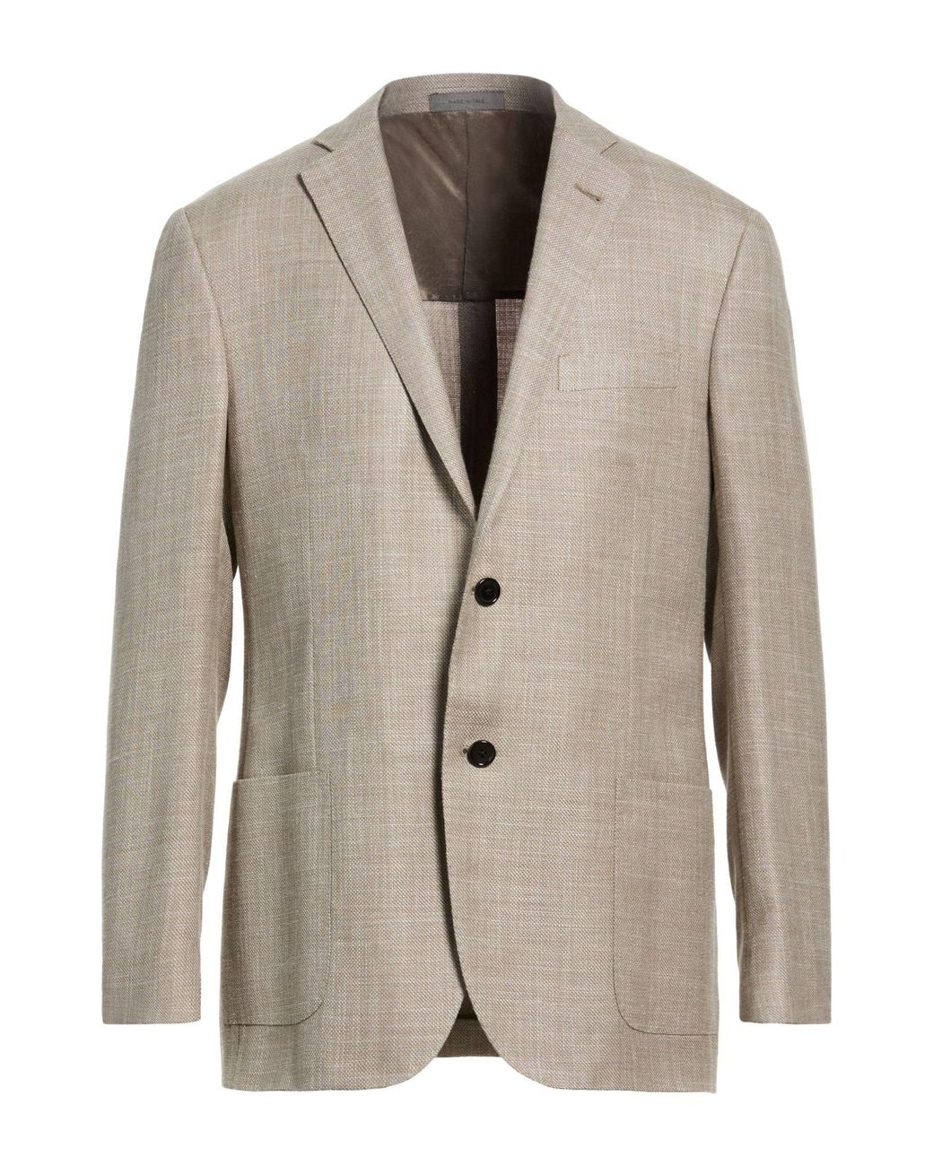 Corneliani Natural Blazer Virgin Wool, Silk, Linen for men