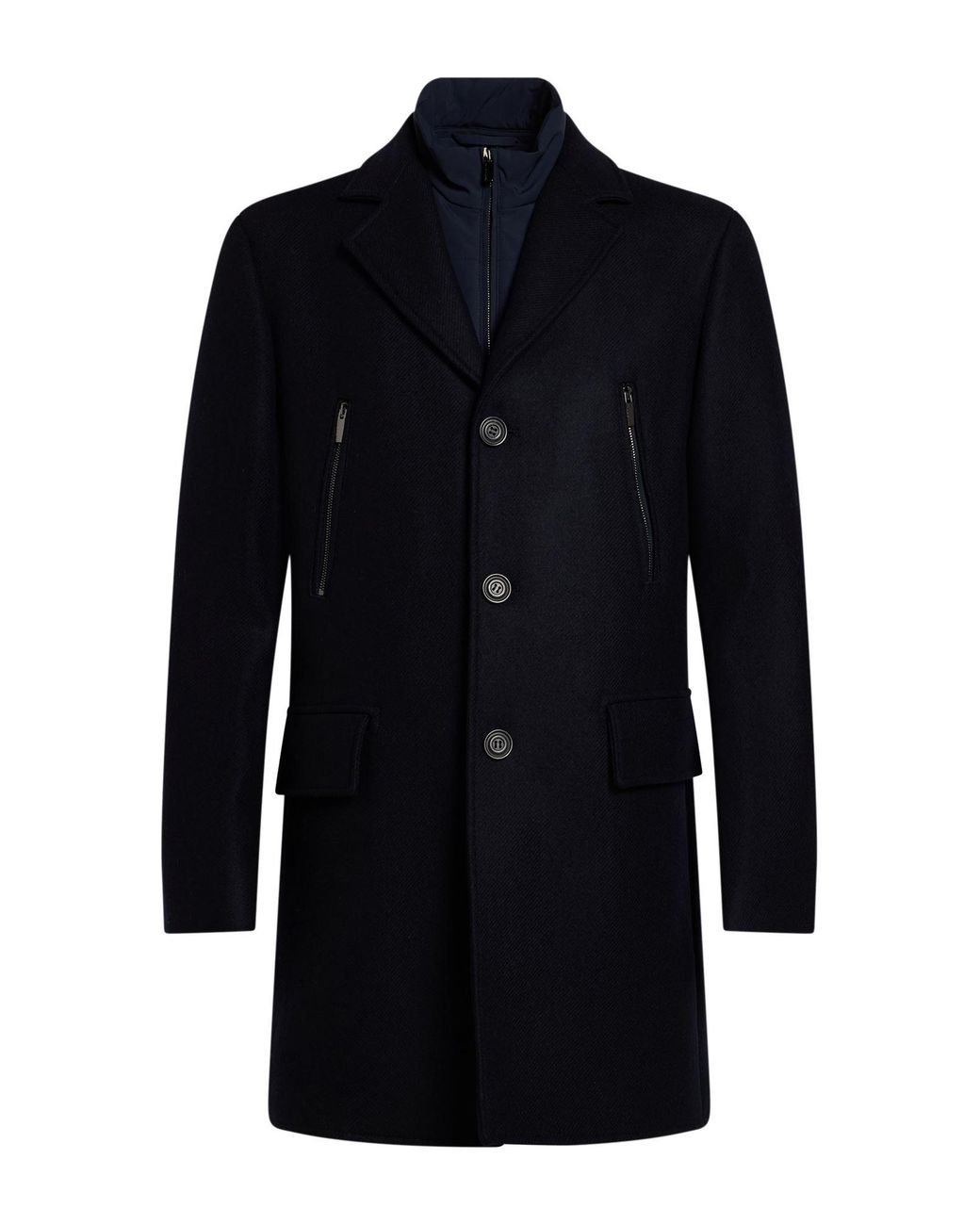 Paul & Shark Blue Coat Virgin Wool, Nylon, Cashmere for men