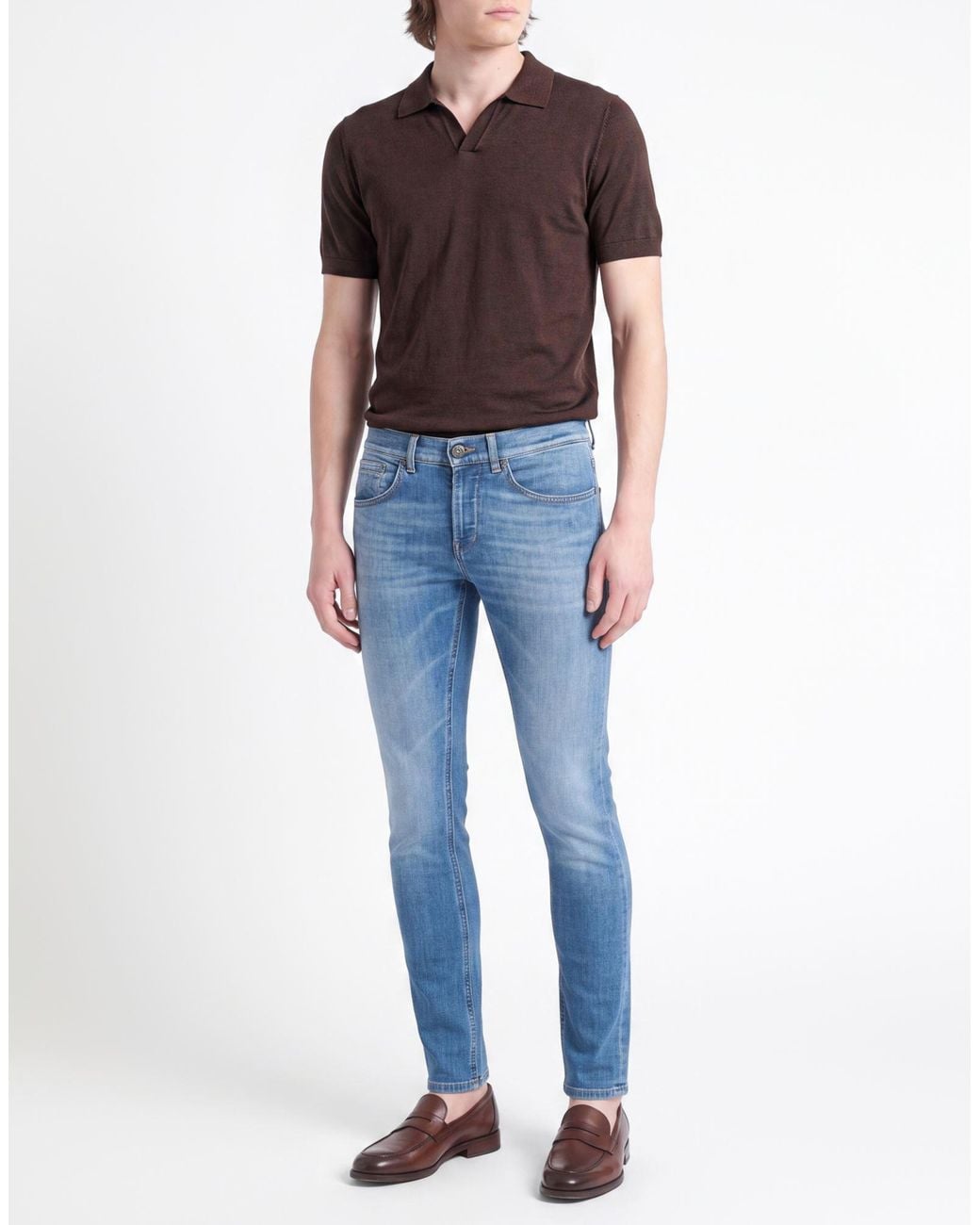 Dondup Blue Jeans Cotton, Elastomultiester, Elastane for men