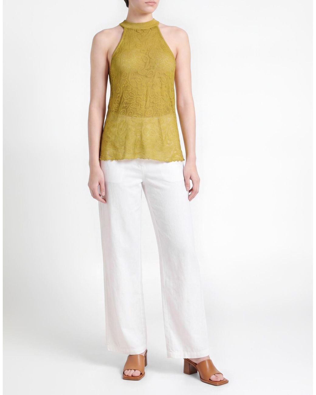 Momoní Yellow Top Cotton, Linen, Polyamide