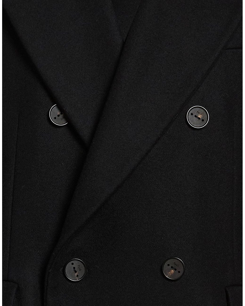 Hevò Black Coat Virgin Wool, Polyamide for men