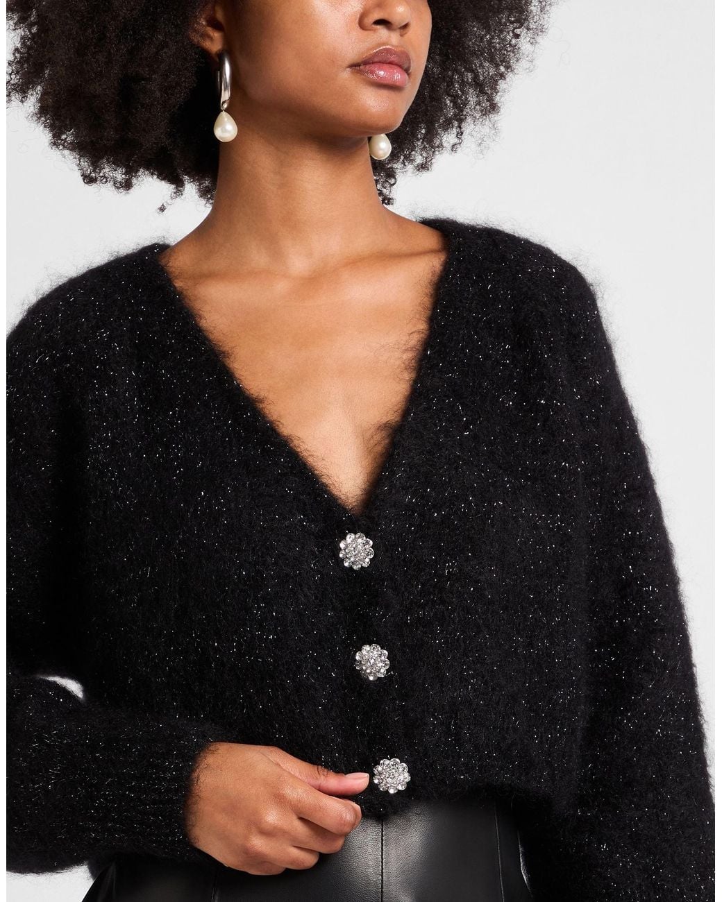 Ottod'Ame Blue Cardigan Mohair Wool, Polyamide, Polyester, Elastane