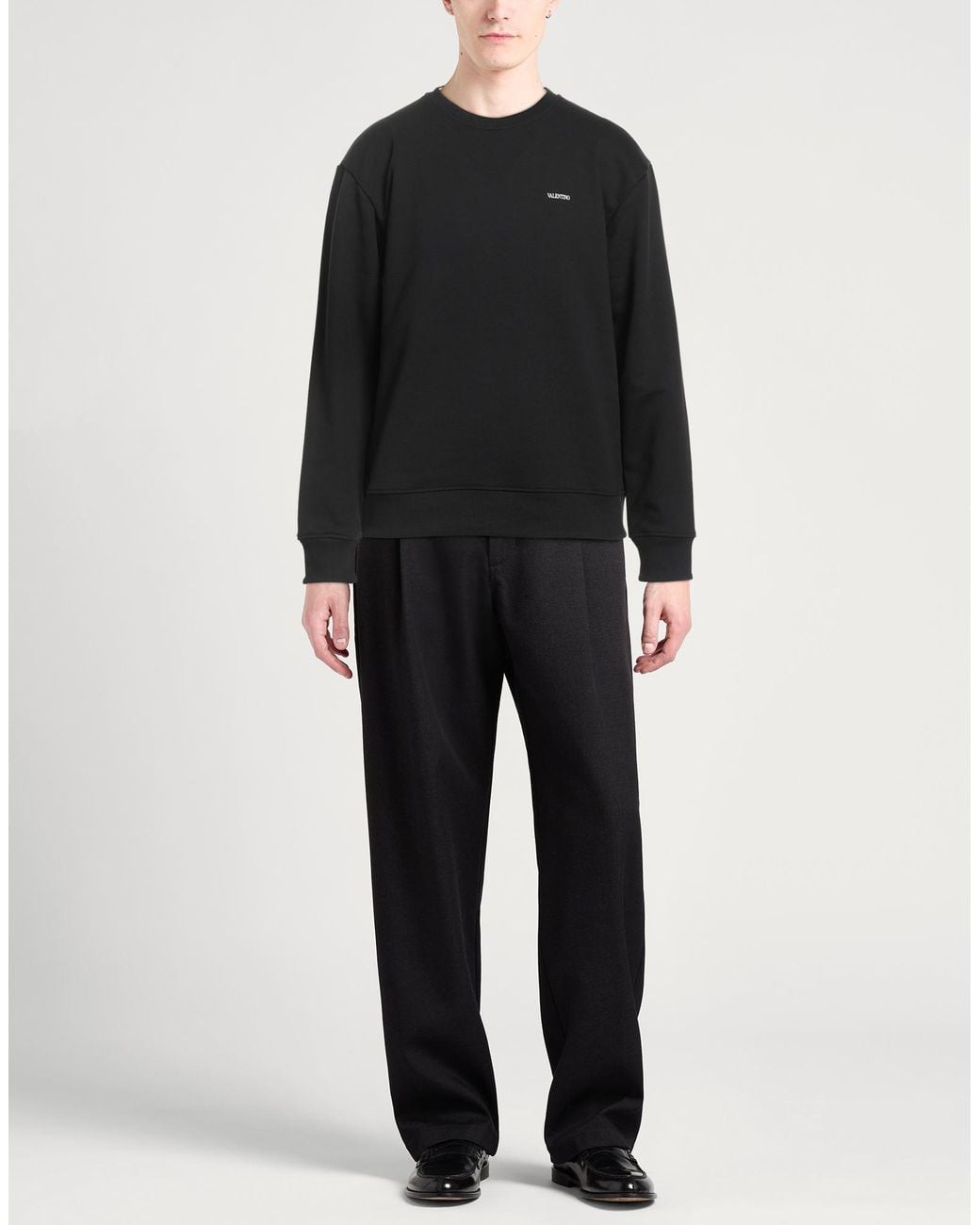 Valentino Garavani Black Sweatshirt Cotton, Elastane for men