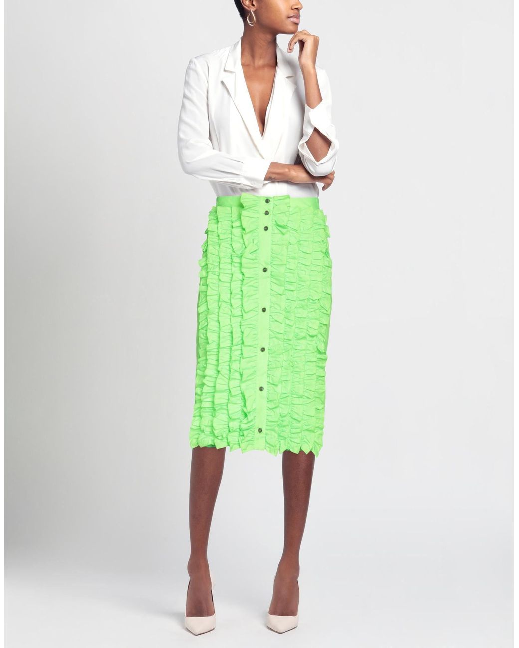 MSGM Green Midi Skirt