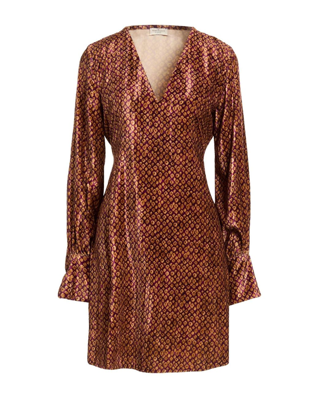 Rebel Queen Brown Mini Dress Polyester
