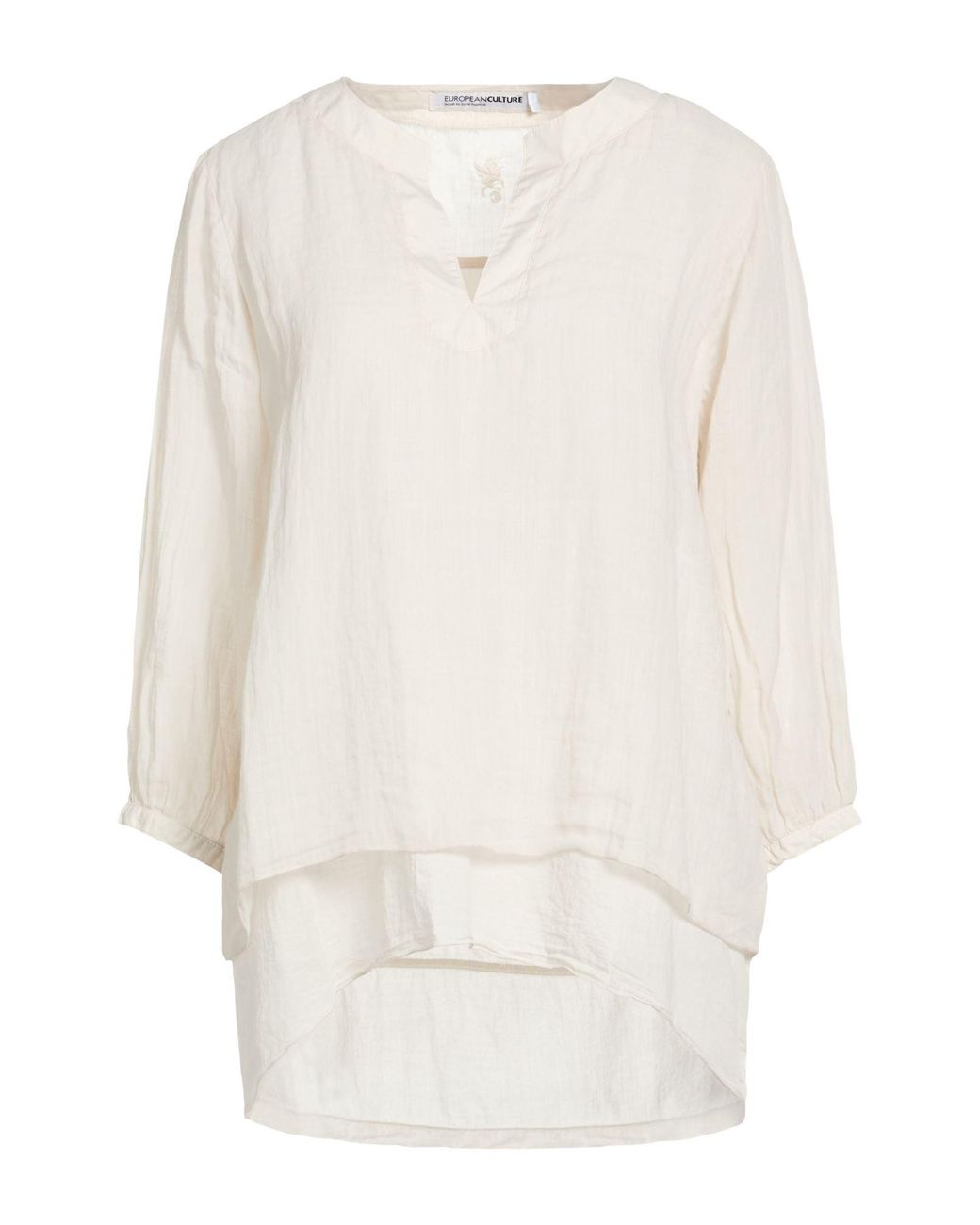 European Culture White Top Ramie, Cotton