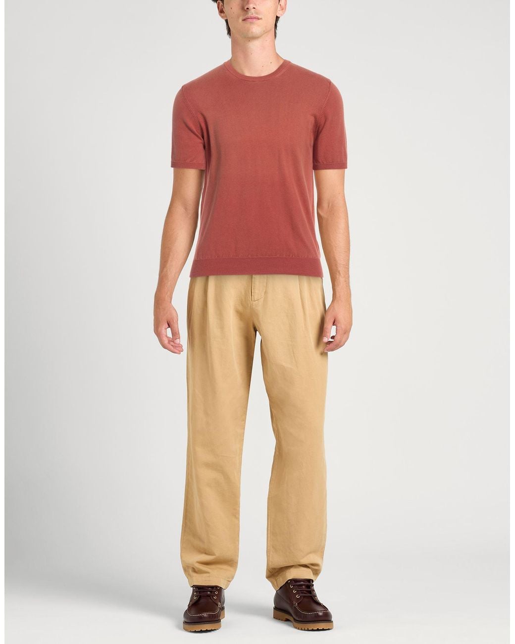 Alpha Studio Red Rust Sweater Cotton for men