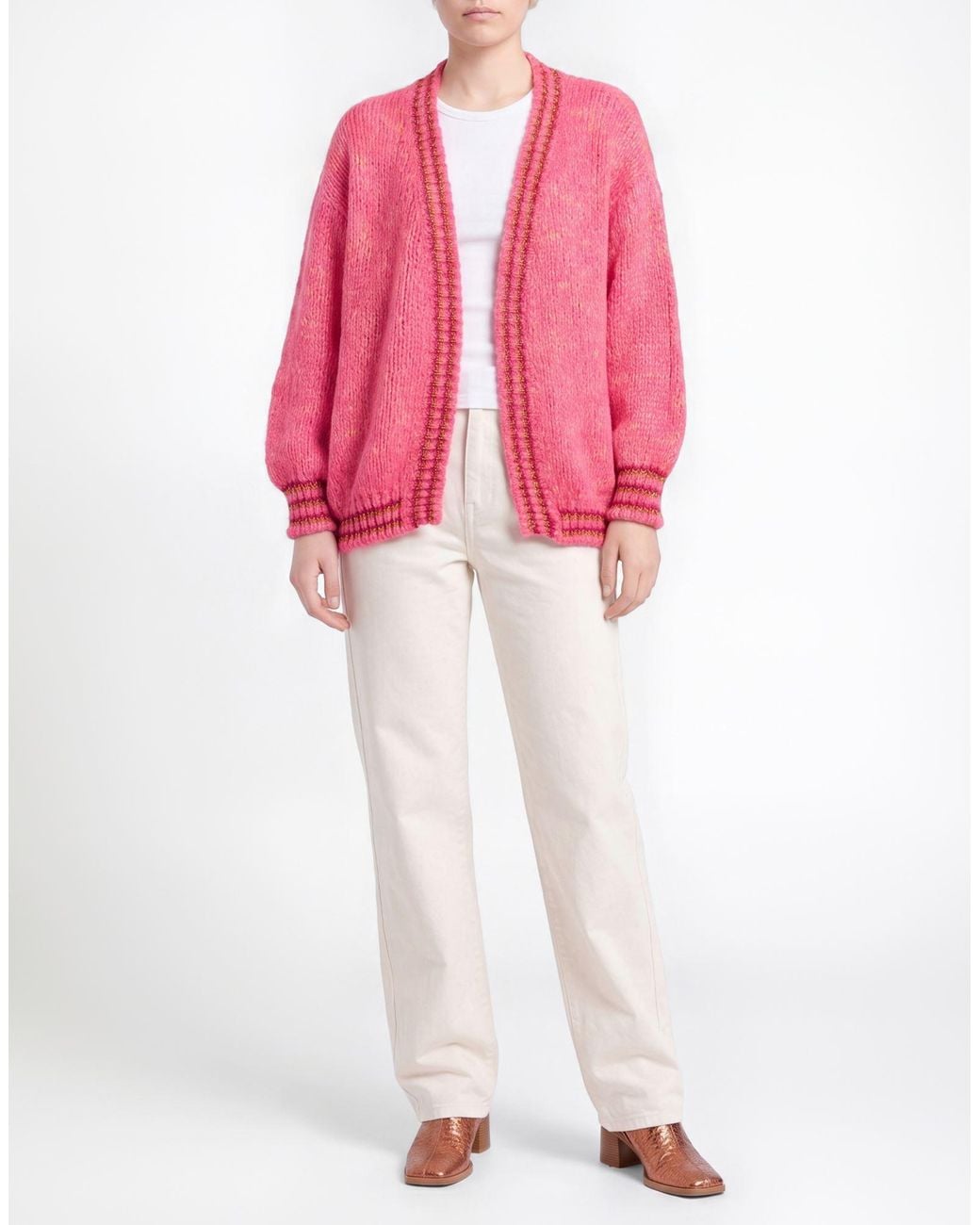 Nenette Pink Fuchsia Cardigan Acrylic, Polyamide, Wool, Alpaca Wool