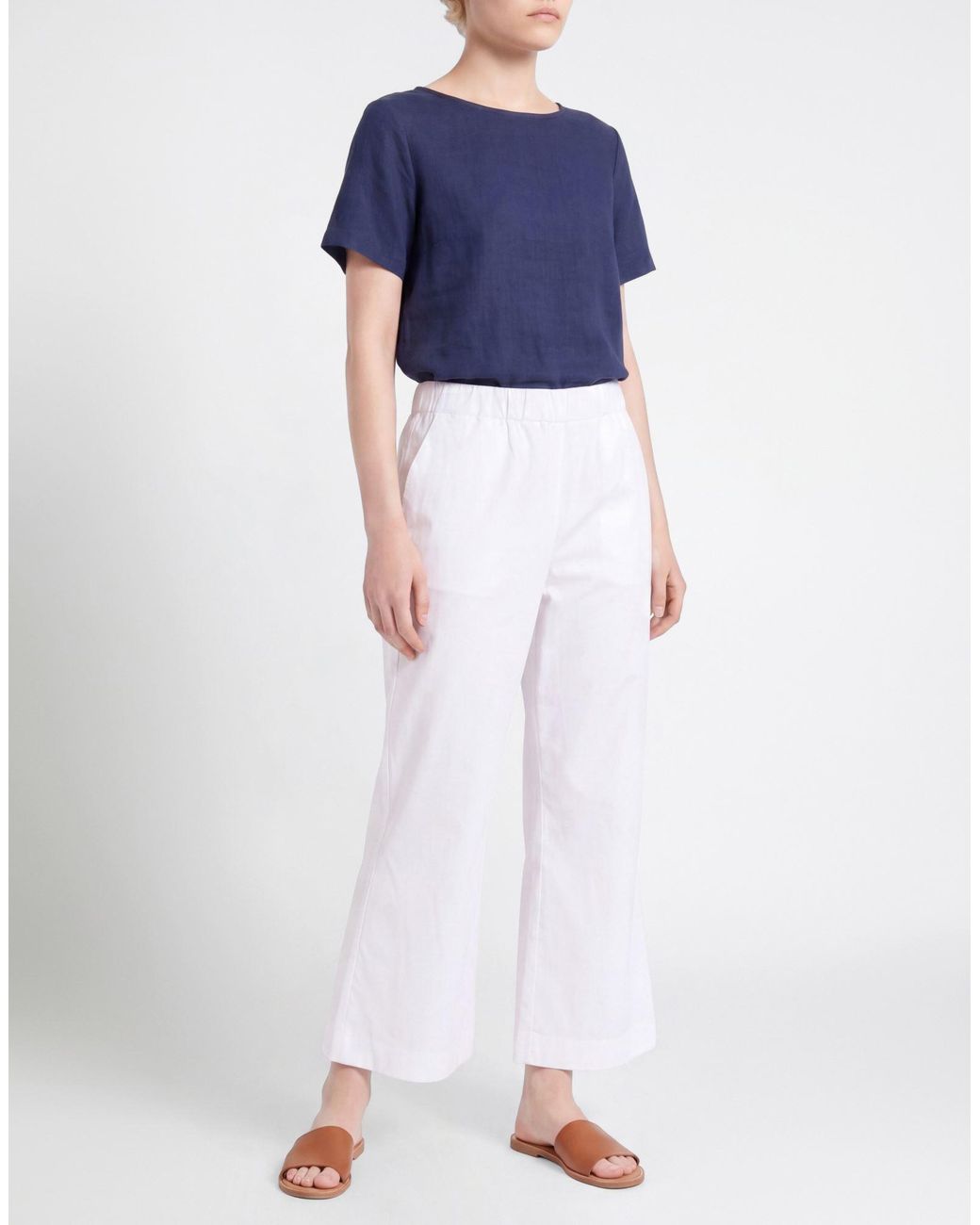 Gran Sasso White Pants Cotton, Polyamide, Elastane