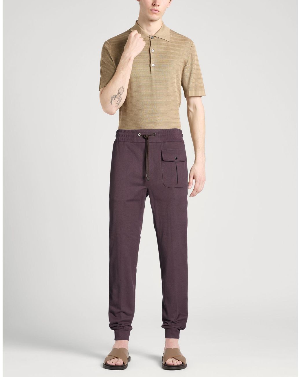 Moorer Purple Pants Cotton for men