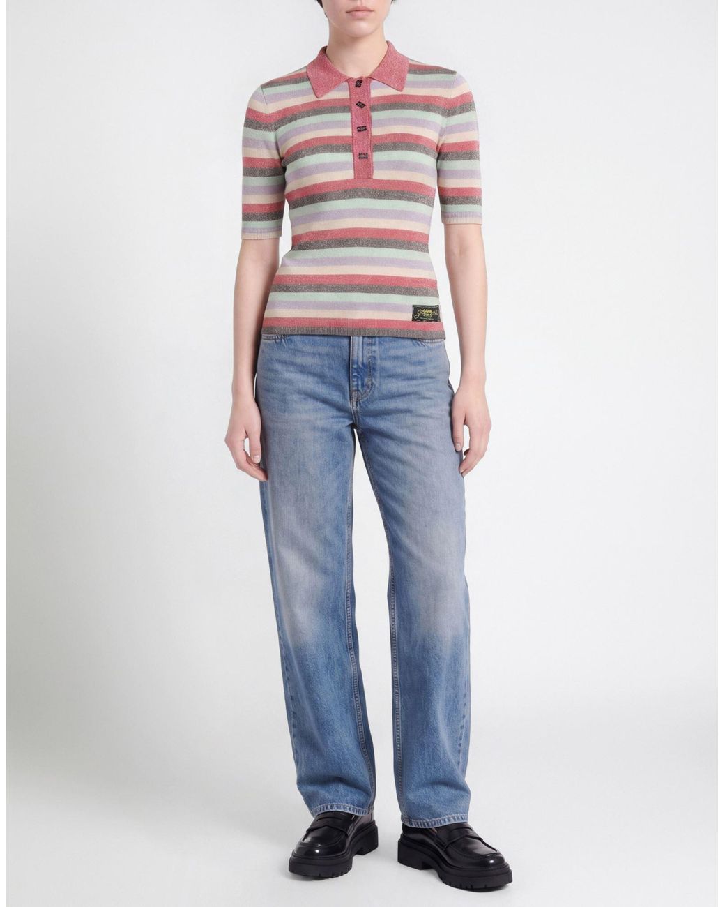 Polo Ganni de color Pink