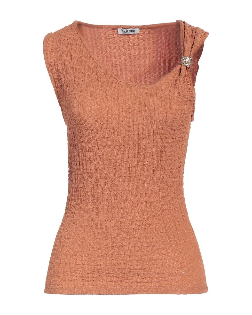 Salsa Jeans Brown Camel Top Polyester, Elastane