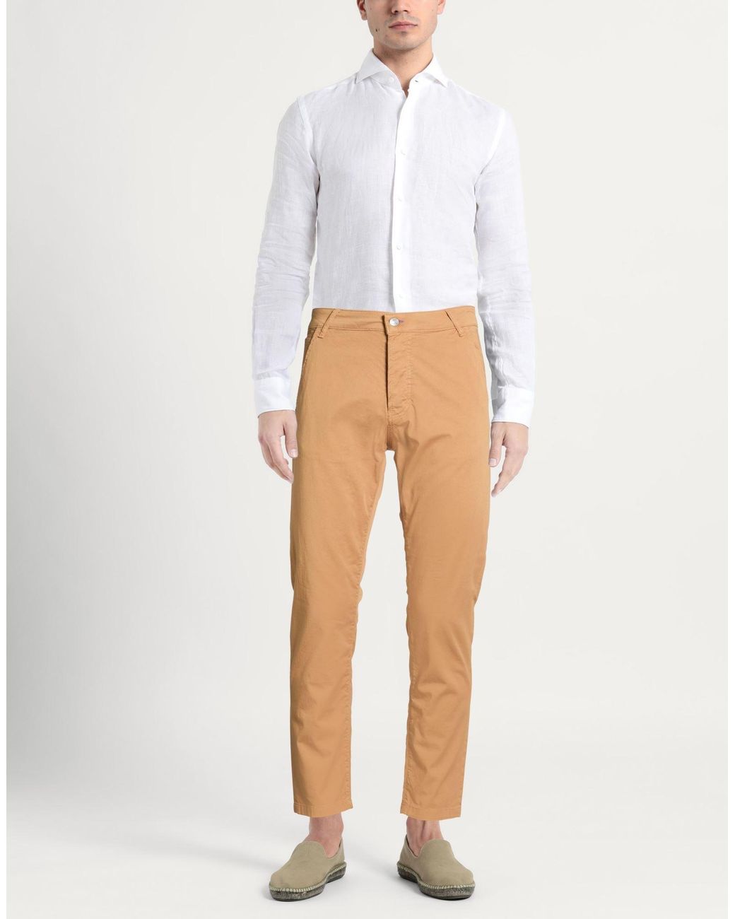 Daniele Alessandrini Natural Pants Cotton, Elastane for men