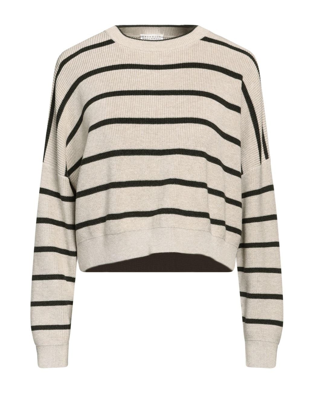 Brunello Cucinelli White Sand Sweater Cotton