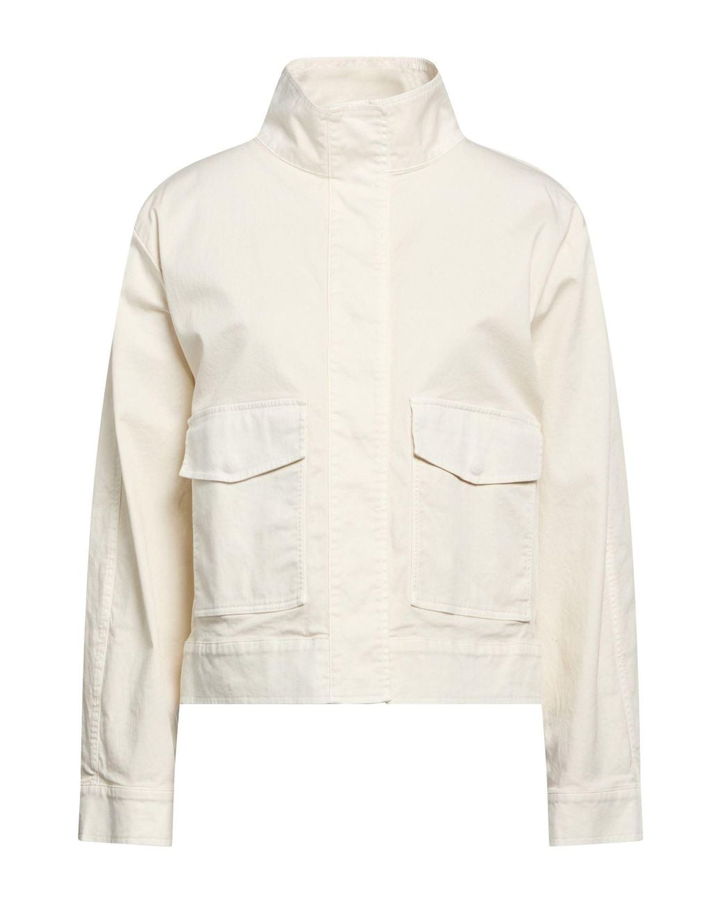 Peserico White Easy Ivory Jacket Cotton, Elastane