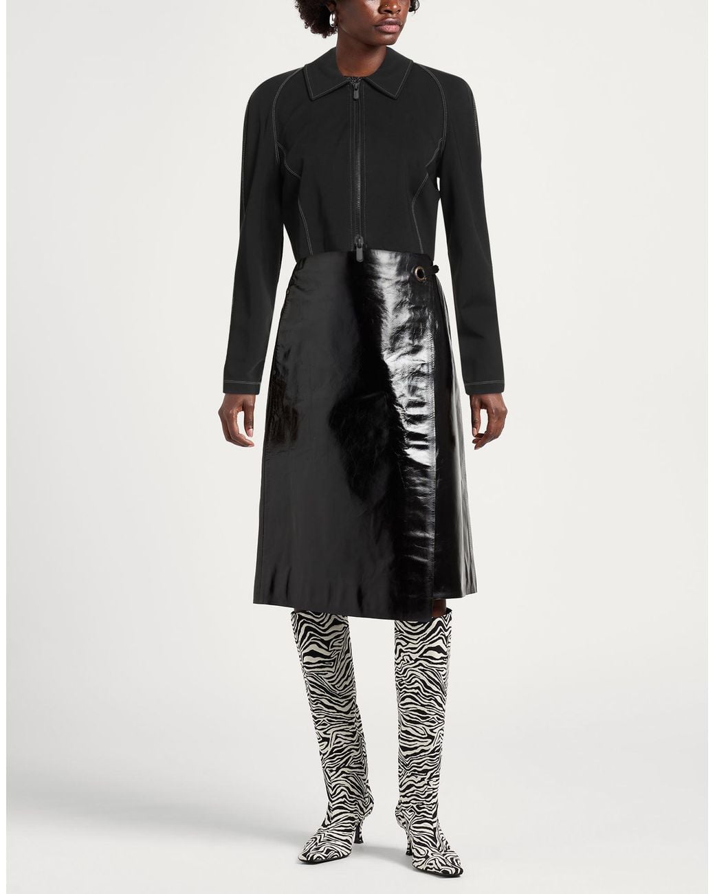 Pinko Black Jacket Viscose, Polyamide, Elastane