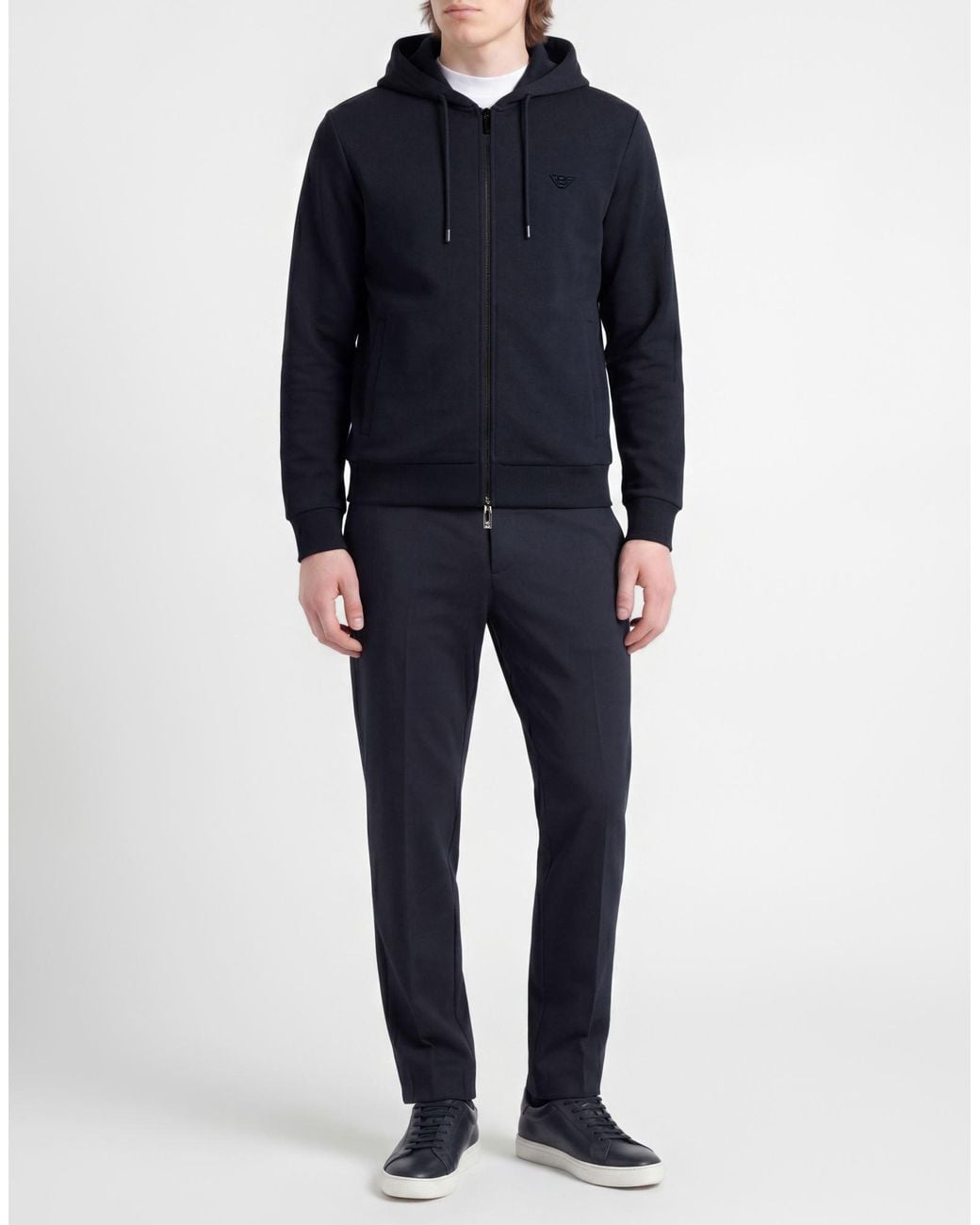 Emporio Armani Blue Sweatshirt Polyester, Lyocell, Cotton, Elastane for men