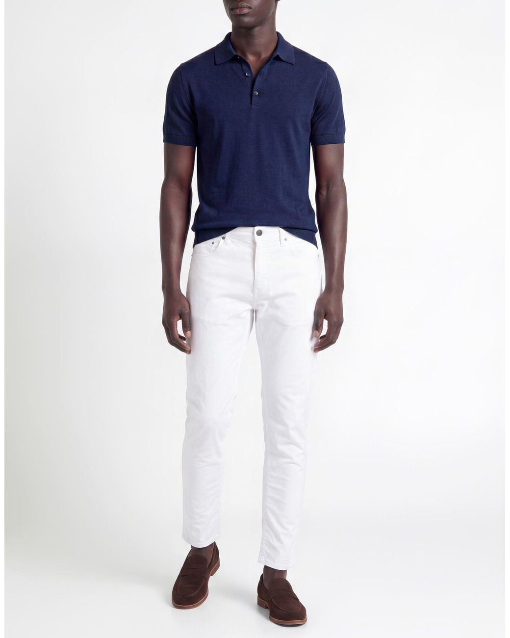 Incotex White Pants Lyocell, Cotton, Elastane for men