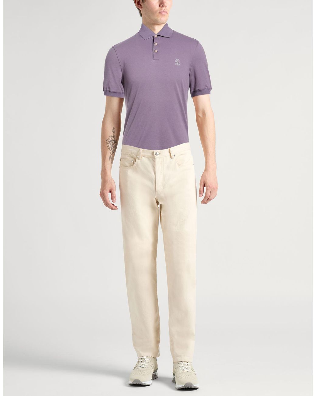 Brunello Cucinelli Purple Polo Shirt for men