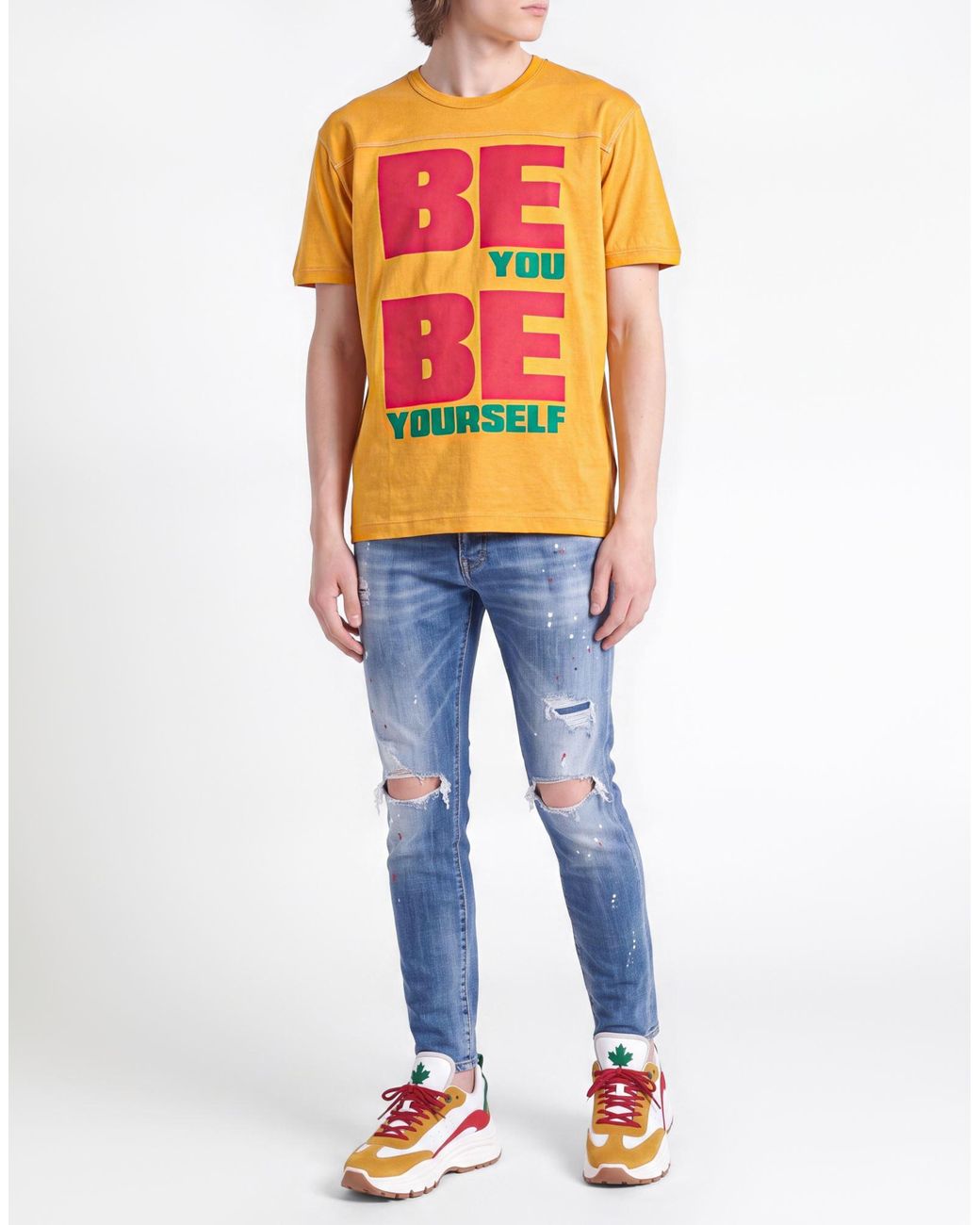 DSquared² Orange T-Shirt Cotton for men