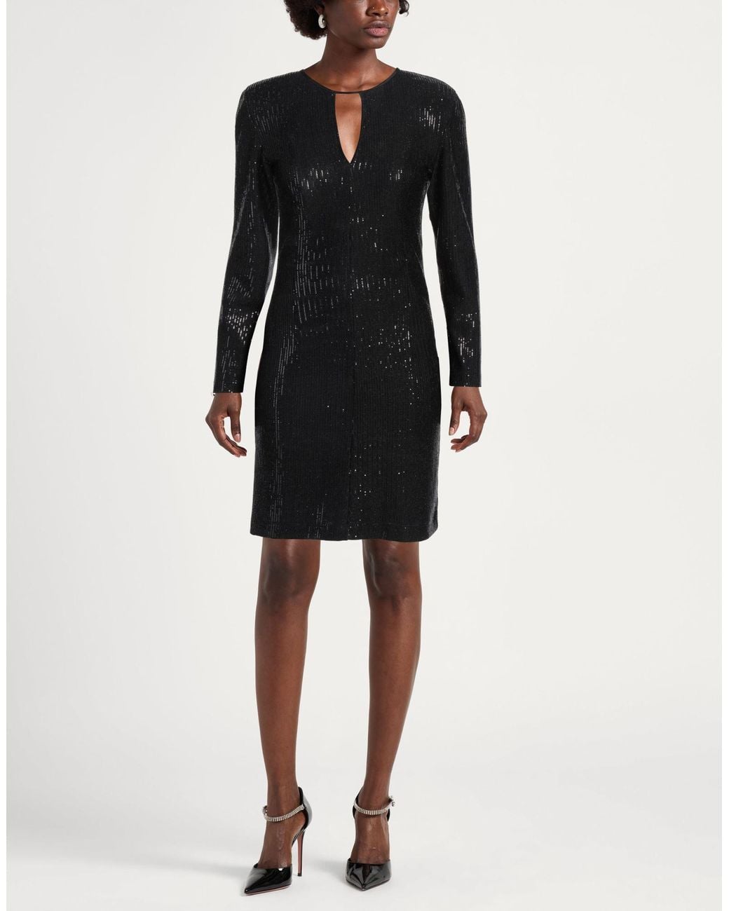 Pennyblack Black Mini Dress Polyamide, Elastane, Metallic Fiber
