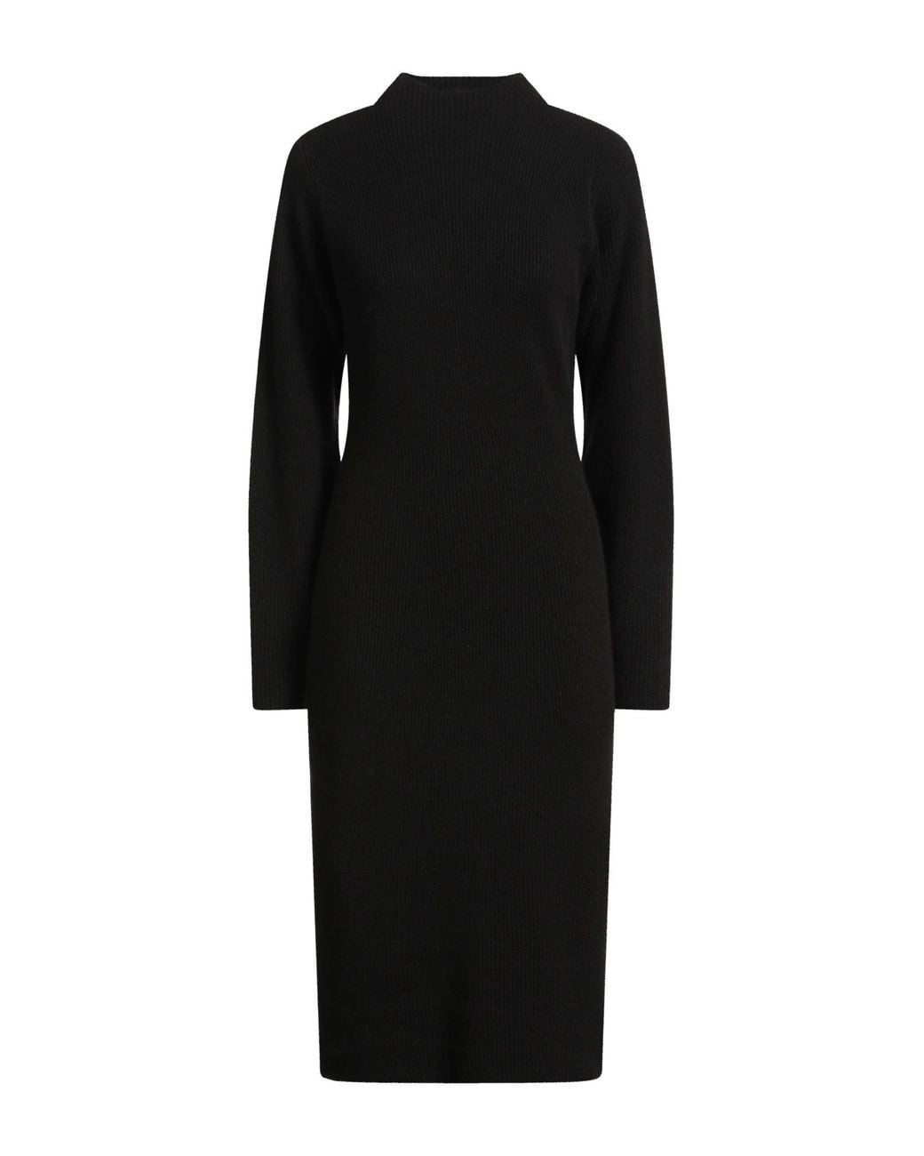 Agnona Black Midi Dress Cashmere